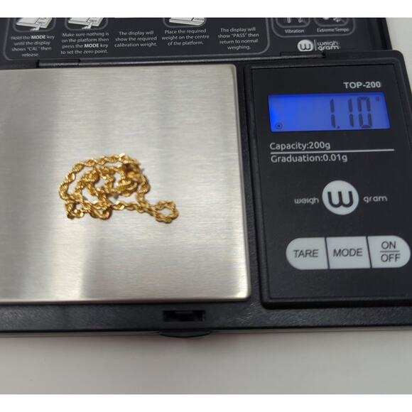 Estate Milor Italy 18K Yellow Gold Rope Chain Bracelet 7” 1.1g - Picture 6 of 6